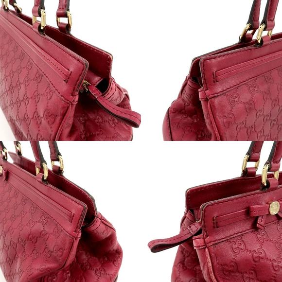 Gucci Bordeaux Reddish-Purple Hue Leather Shoulder Bag - Picture 9 of 15